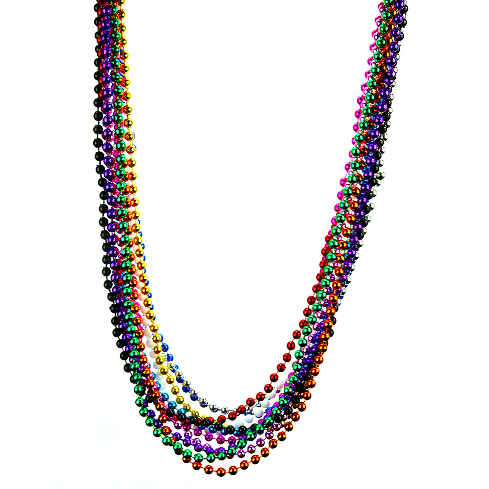 Skeleteen Mardi Gras Beads Necklaces Assorted Colors
