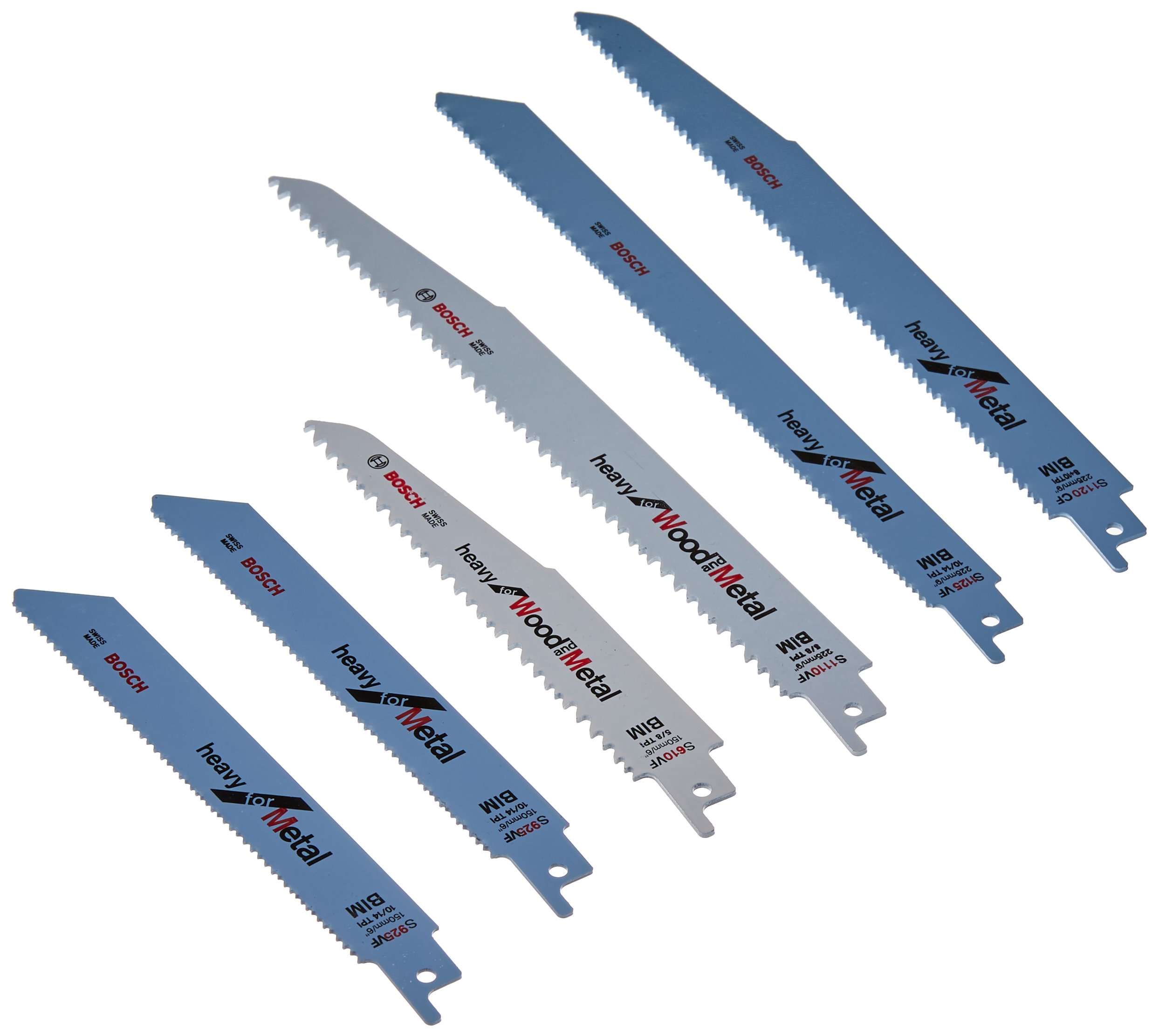 Bosch Accessories 2607010907" Demolition Jigsaw Blade-Set,Storage Box White/Blue, Set of 6 Pieces