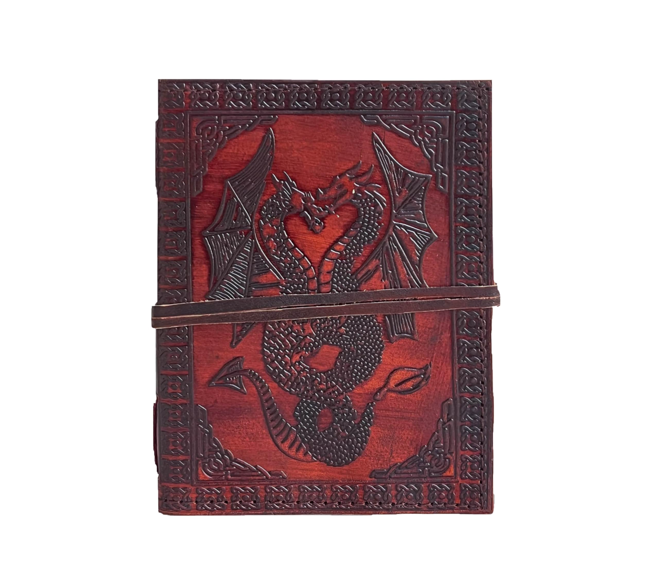 A5 cm double dragon Leather Blank Book grimoire leather journal book of shadows spell book leather diary journal notebook sketchbook gift for artists
