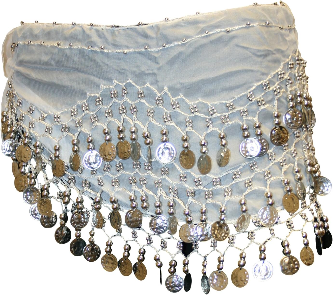 Belly Dance Hip Scarf Wrap Belt Tribal Sash Skirt Silver Coins Halloween Costume