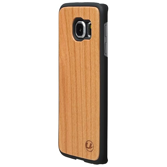 Ultratec Schutzhülle für Samsung Galaxy S6 Edge, Naturholz-Hülle mit Special Eye, Kirschholz