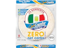 La Banderita Carb Counter® ZERO Net Carbs | 8" Size FlourTortillas | Keto Certified | 11.8 oz.| 8 Count (Pack of 4)