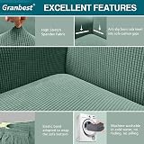Granbest High Stretch 2 Seater Sofa Cover Jacquard Non Slip Matcha Green view 3