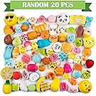 WATINC Random 20 pcs Squishies Cream Scented Slow Rising Kawaii Simulation Lovely Toy Medium Mini Soft Food squishies, Phone Straps (20P Donuts)