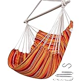 ADVOKAIR Hammock Chair Swing, Heavy-Duty Hanging Rope Swing Seat Supports 500 Lbs, Ideal for Outdoor Patio, Backyard, Porch, Deck & Indoor Bedroom Use
