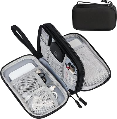 FYY Travel Cable Organiser 2-Layer Waterproof Electronics Case Black