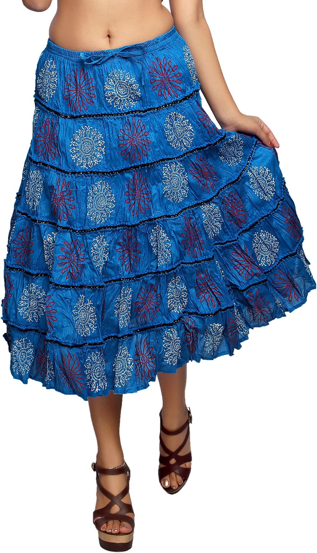 Carrel Cotton Fabric Women Printed Short Skirt(AGSPL-3476)