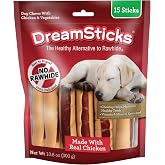 DreamBone DreamSticks Rawhide-Free Dog Treats With Real Protein, 15 Count | Daily Chew, Digests Safely and Completely, Made With Real Chicken and Veggies, For Adult Dogs