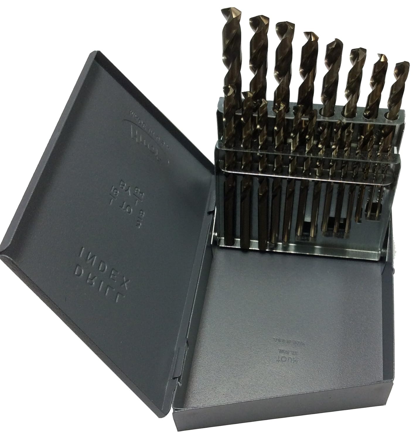 Drill America 21 Piece m35 Cobalt Drill Bit Set (1/16" - 3/8" x 64ths), DWDCO Series