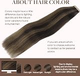 GOO GOO Tape In Hair Extensions 16 inch 25g 10pcs Dark Brown Highlighted view 7