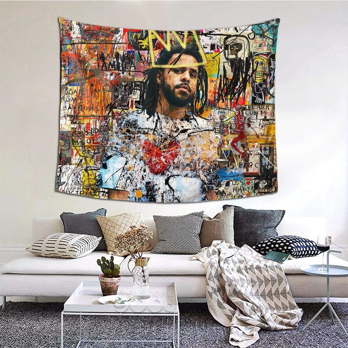 Gyaiaer J Cole Portrait Tapestry Boutique Wall Hanging Tapestry Vintage Tapestry Wall Tapestry Micro Fiber Peach Home Decor 60x51inch