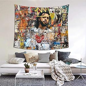 Gyaiaer J Cole Portrait Tapestry Boutique Wall Hanging Tapestry Vintage Tapestry Wall Tapestry Micro Fiber Peach Home Decor 60x51inch