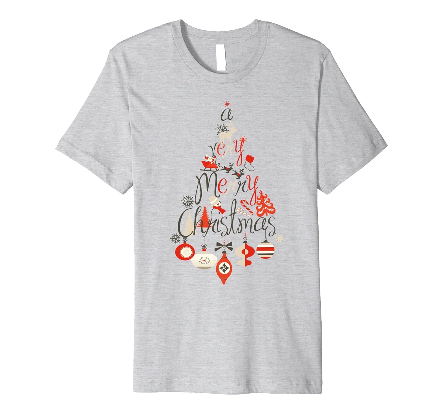 A Very Merry Christmas Elegant Ornaments Tree T-Shirt-ANZ