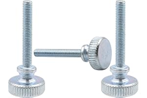 LBY 30pcs Knurled Thumb Screws, M3 x 20mm Flat Knurled Head Fully Threaded, Carbon Steel Galvanized (Double Layer Step)