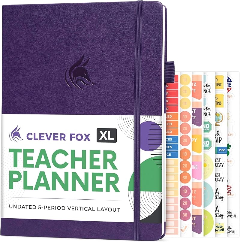 Clever Fox Teacher Planner – School Year Planner with Calendars & Lesson Plans,