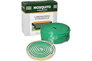 ELMEPLH Mosquito Repellent Coils, Citronella Incense Coil Outdoor - Each Burns for 8 Hours (Contains 20 coils & 1 Stands)