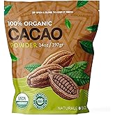 NaturaleBio Organic Cacao Powder 14oz, Cocoa Powder Unsweetened, Natural and Pure - Produced from Raw Cacao Beans. Source of 