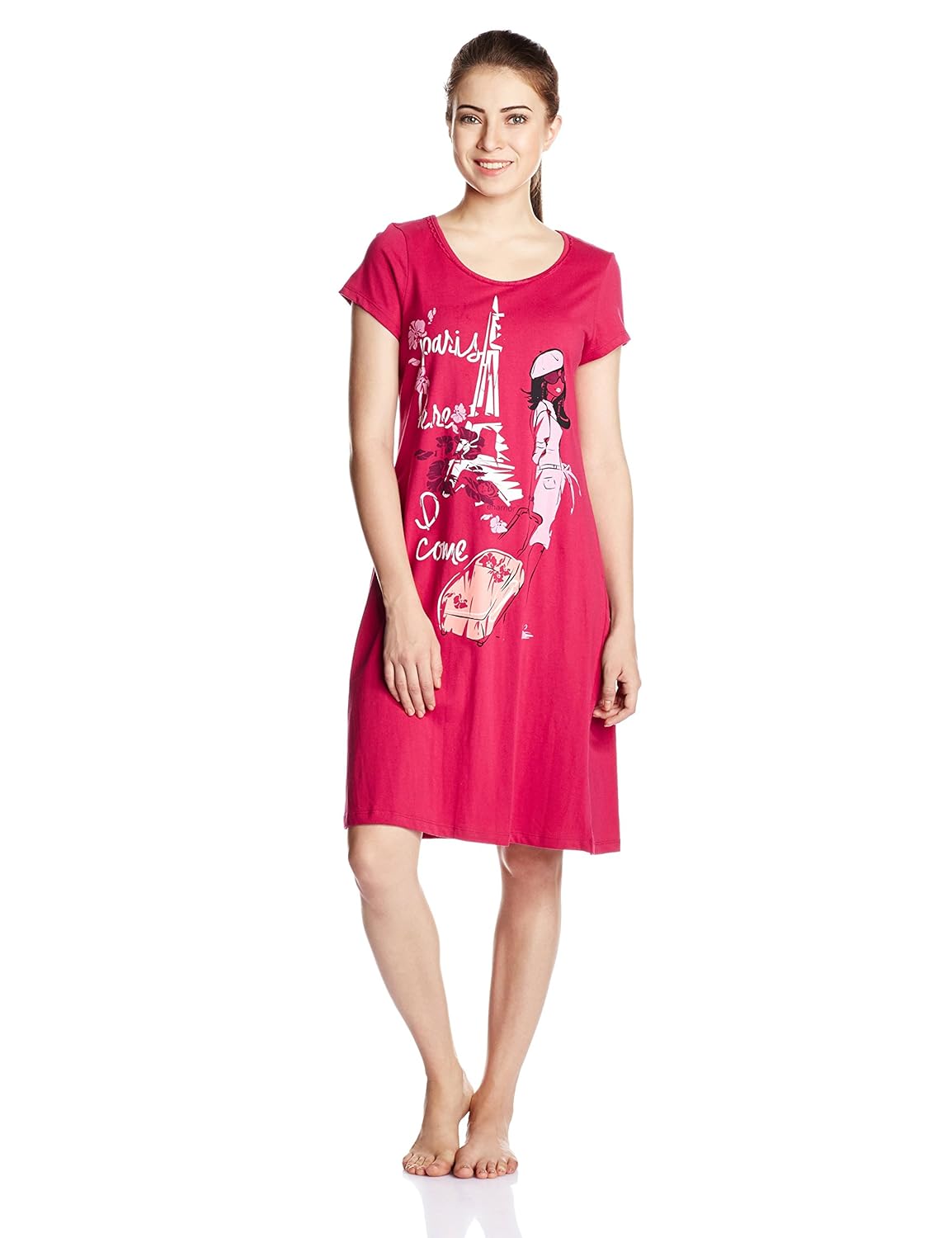 enamor women's cotton long sleep tees