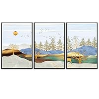 SIGNWIN 3 Piece Framed Canvas Wall Art Nordic Style Abstract Art Canvas Prints Home Artwork Decoration for Living Room,Bedroom - 16
