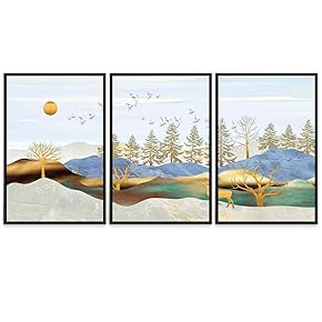 SIGNWIN 3 Piece Framed Canvas Wall Art Nordic...