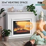 YITAHOME White Electric Fireplace Suite 39" with 7-Day Remote Control LED Flame view 2