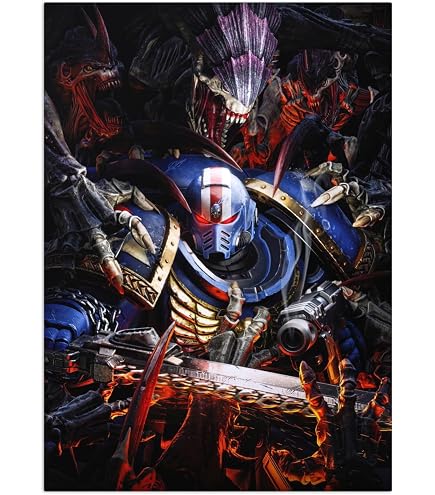 Amazon.com: Displate Metal Poster Warhammer Space Marine Captain