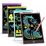 TECJOE 4 Pack LCD Writing Tablet, 8.5 Inch Colorful Drawing Board, Kids Travel Games Activity Learning Toys, Birthday Gifts for 3-8 Year Old Boys Girls Toddlers Preschooler