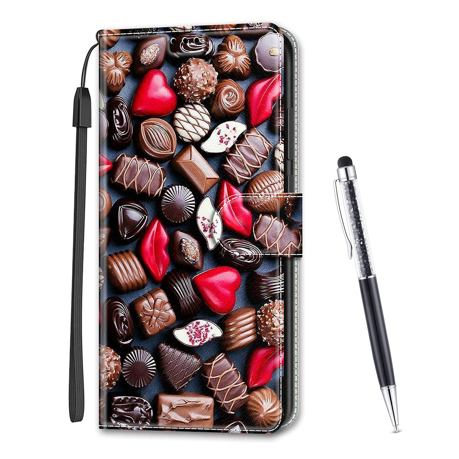 MadBee Compatible with Motorola Moto G9 Play Case, Full Body Colorful Pattern Design Flip Magnetic Detachable PU Leather Wallet Case Cover for Motorola Moto G9 Play (Chocolate) — image 1