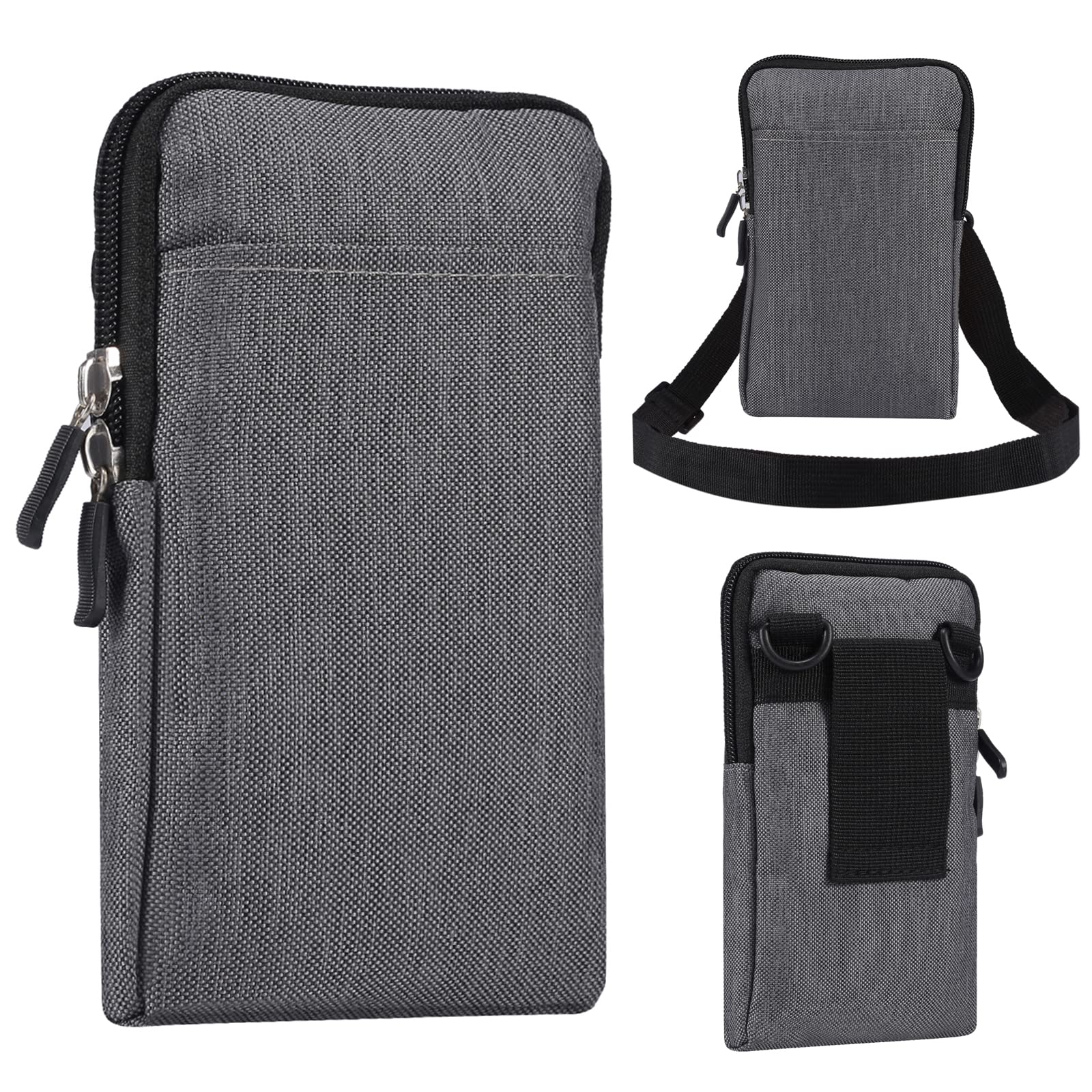 Cell Phone Holster with Belt Loop Men, Vertical Waist Pouch for Men Travel, 6.7" Men Vertical Belt Pouch Case with Clip Women Small Cell Phone Pouch Crossbody Shoulder Messenger Bag Hiking Waist Packs