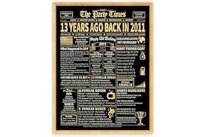 WowBefun Happy 13th Birthday Decorations Gifts for Girls & Boys, Unique Gifts Ideas for 13 Year Old Funny Happy Birthday Poster for Son Daughter Back In 2011