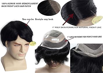 Ritzkart 10x7 Front Lace Hair Toupee Patches Systems Wigs For Men