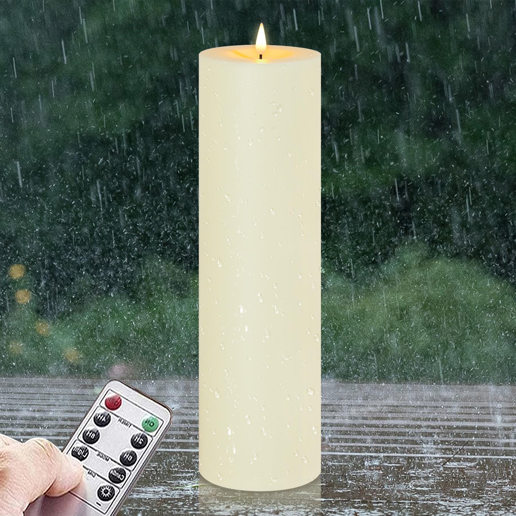 Photo 1 of *MISSING PARTS*
Zevanor 4" x 14" Flameless LED Waterproof Remote Pillar Candles, Timer Battery Operated Flickering Large Plastic Ivory Outdoor Candles (Long Lasting 420 Hours, Pack of 1)*See Clerk Notes*
