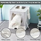 Vealind Covered Cat Litter Tray with Lid Drawer Front Door Scoop view 2
