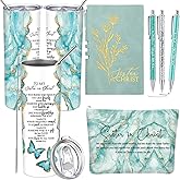 Patelai 6 Pcs Christian Sister in Christ Gift Set for Women, Religious Favors Bible Verse Cup, Journal, Bag, Pens for Pastor Day, Church, Birthday, Wedding