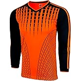 Boy's Goalkeeper Soccer Jersey, Padded Goalie Shirt with Sponge Protector Youth Sizes