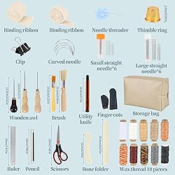 65 Pcs Bookbinding Tools Kit with Bone