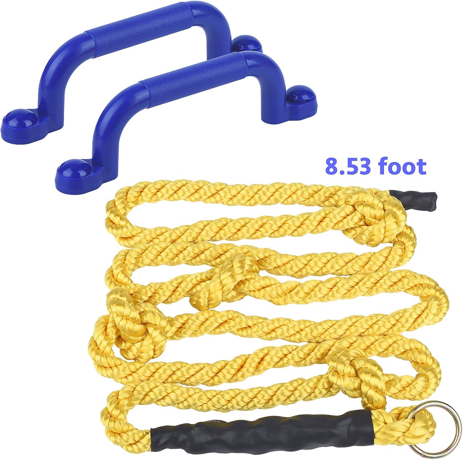 20 Rock Wall Climbing Holds for kids, with 8.53 Foot Climbing Knotted Rope and Handles Indoor and Outdoor Playground Play Set Slide Accessories with 2 Inch Mounting Hardware: Toys & Games