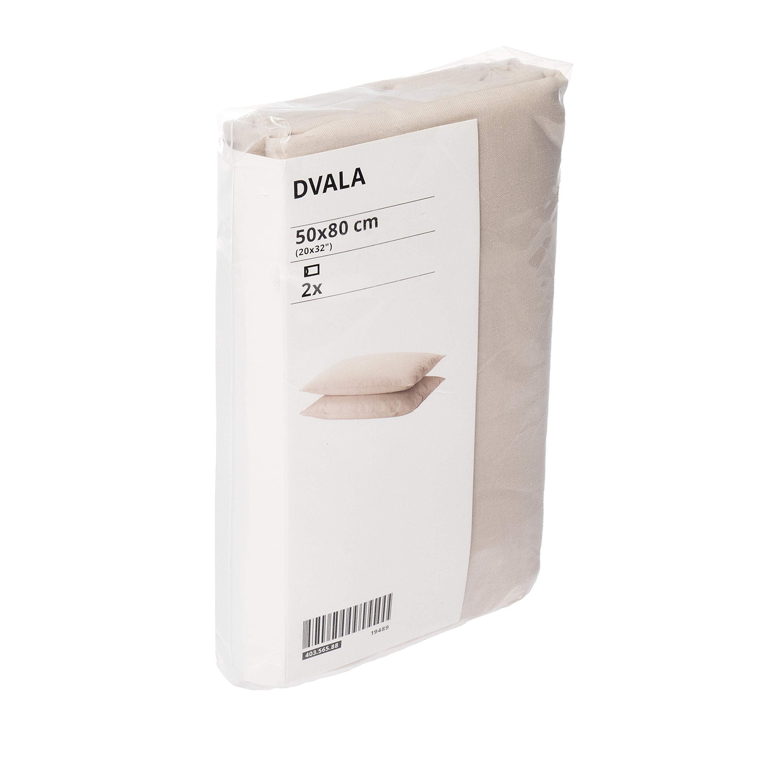 IKEA DVALA - Pillowcase, beige / 2 pack - 50x80 cm