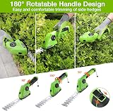 WORKPRO 2 in 1 Cordless Hedge Trimmer & Grass Shear 7.2V 2000mAh Battery view 2