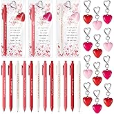 AmazingSpark 20 Sets Valentine Gifts Bulk for Coworkers Valentines Inspirational Ballpoint Pens Heart Keychains Thank You Cards Party Favors for Employee Teacher Appreciation Colleague Team Staff