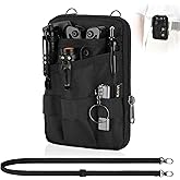 Likesing Pocket Organizer with Removable Strap, EDC Belt Organizer with 6 Pockets and 3 Slots, Small Tool Pouches EDC Pouch for Men for Small Gears Flashlight Tactical Pen Notebook Gadget Organized