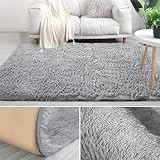MOONLIGHT20015 Grey Shaggy Rug 60x110 Non Slip Plush Carpet view 4