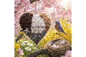 Handmade Alpaca Fiber Bird Nesting Bird Nesting Heart Refillable Birds Nests Material Holder Hummingbird Nest Boxes Winter Ou