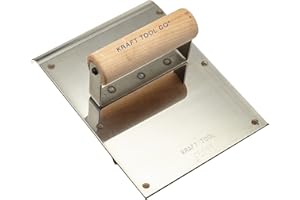 Kraft Tool CF046 Stainless Steel Hand Edger/Groover 1/2-Inch Radius with Wood Handle, 6x8-Inch