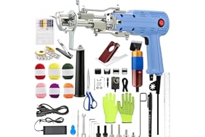 SANJIAN Tufting Kit, Rug Making Gun, Rug Tufting Kit, Rug Making Kit, Rug Tufting Gun, Tufting Gun with Carpet Trimmer, Tufting Gun Starter Kit for Beginners with 6-Color Yarn Rolls, Tufting & Backing Cloth