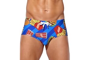 Arjen Kroos Men's Swimwear Swim Briefs Printed Swimming Trunks Beach Swimsuit Bikini with Drawstring