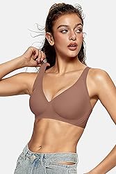 OEAK Womens Deep V Bras Wireless Comfortable Bra