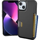 Smartish® iPhone 14 Wallet Case - Wallet Slayer Vol. 1 [Slim + Protective] Credit Card Holder - Drop Tested Hidden Card Slot Cover Compatible with Apple iPhone 14 - Black Tie Affair