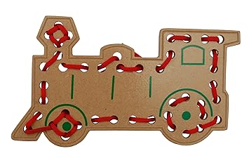 The Kiddy Depot  Wooden Lacing Activity  Engine