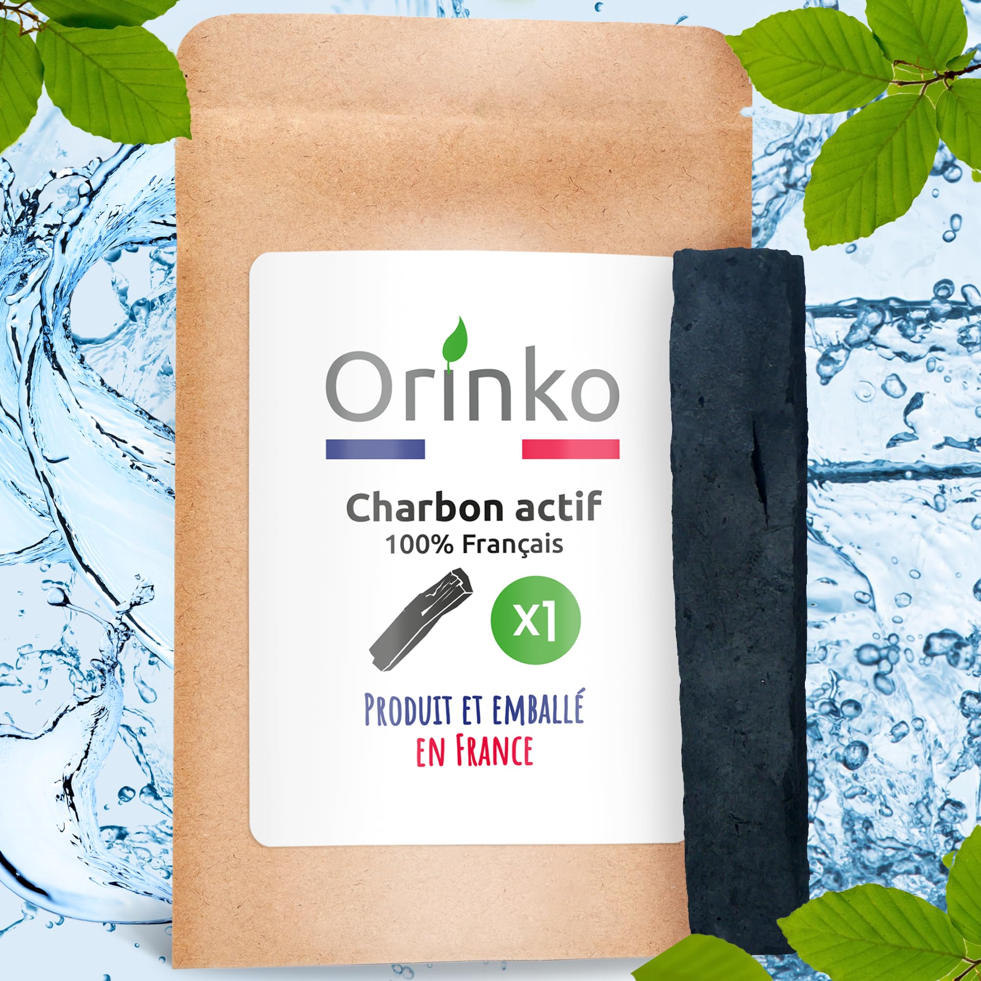 Orinko French Activated Charcoal x1 - Binchotan for Pitcher, Bottle and Canteen Water Filtration